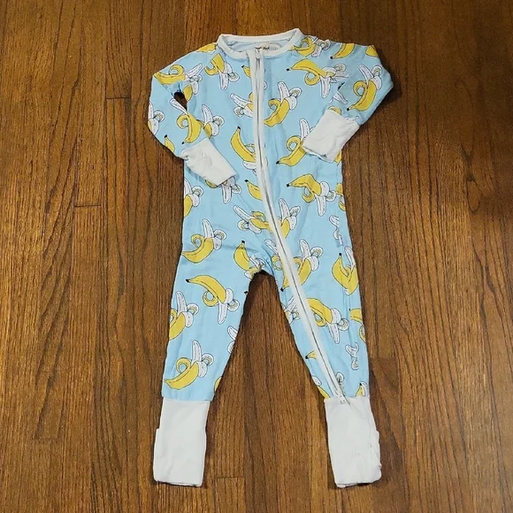 Little Sleepies Blue and Yellow Banana One Piece - Picture 1 of 4